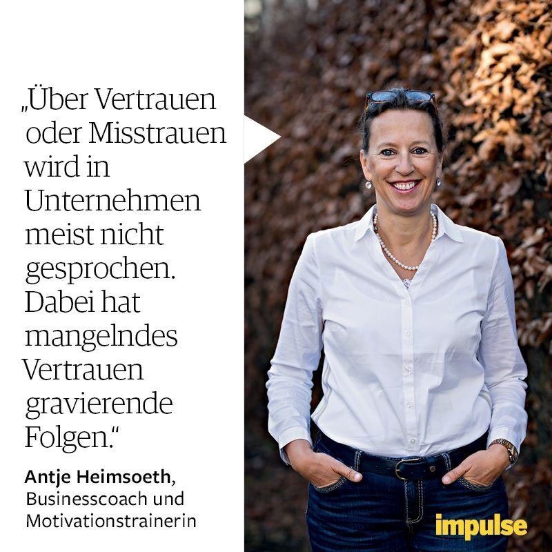 Über Vertrauen und Misstrauen in Unternehmen - mit Antje Heimsoeth im Magazin impulse I Magazin für Unternehmer